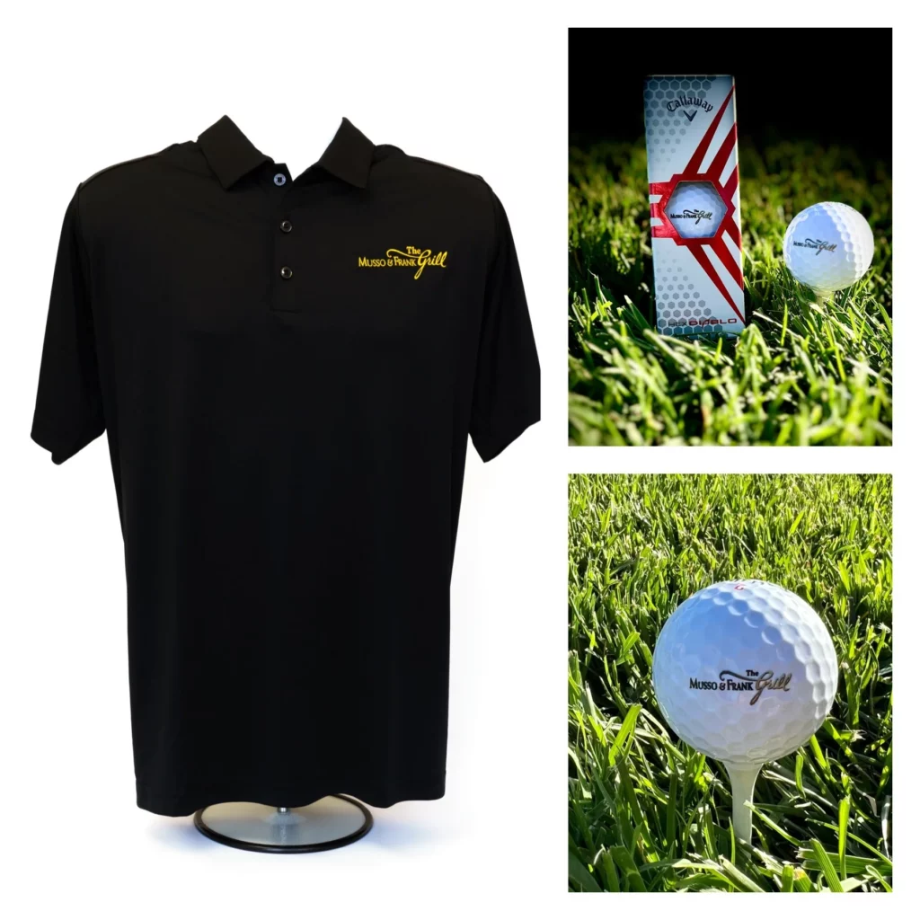 musso and frank t shirt and golf ball sets