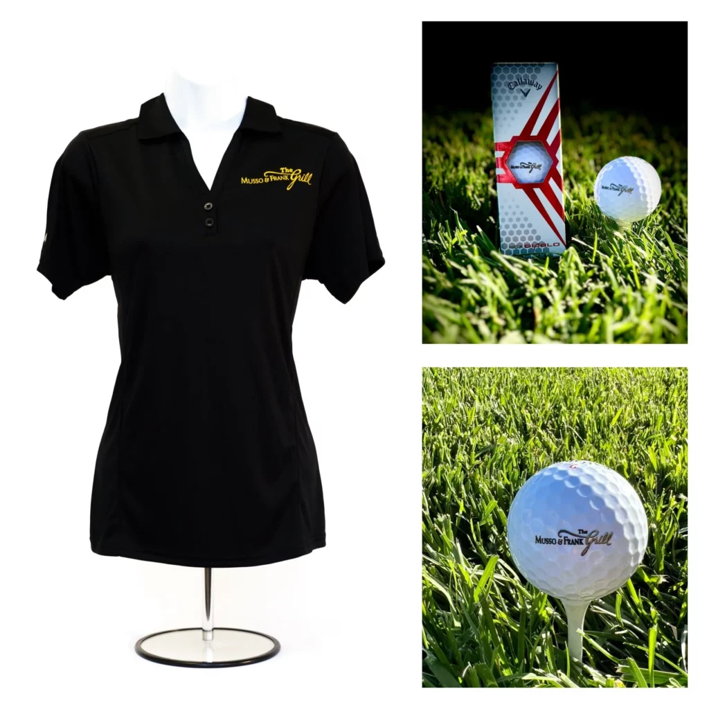 musso and frank tshirt and golf ball set